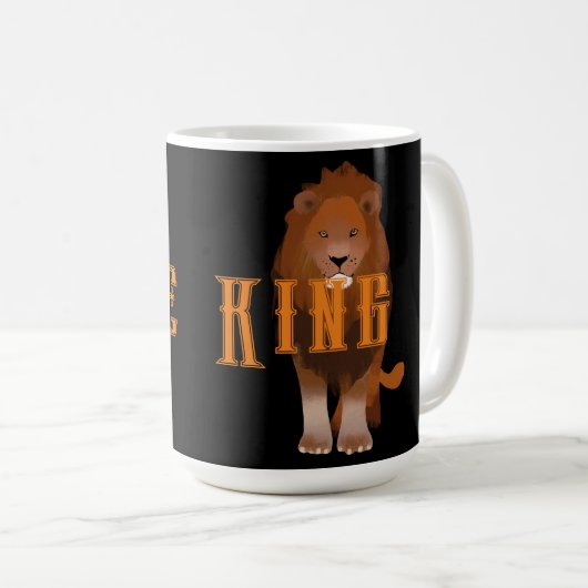 Das King Custom Lion Bild und Text Classic Kaffeetasse (VorderseiteRechts)