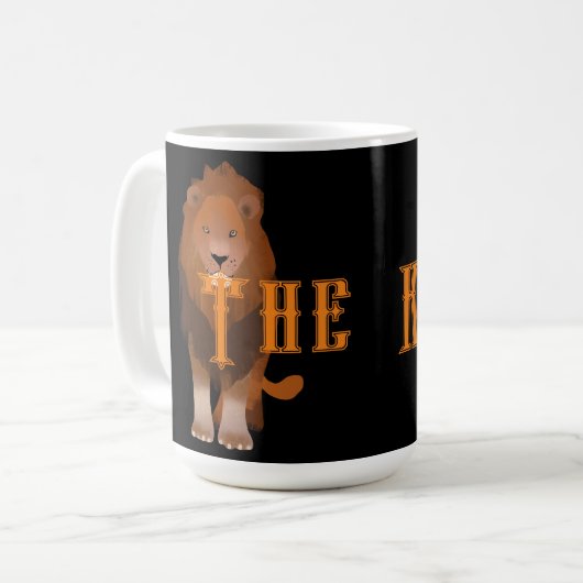 Das King Custom Lion Bild und Text Classic Kaffeetasse (Vorderseite Links)