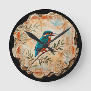 Das Kingfisher-Fragment: Pompeiis azurblauer Bote Runde Wanduhr