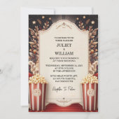 Das Kino Retro Movie Ticket am beliebtesten Hochze Einladung (Vorderseite)
