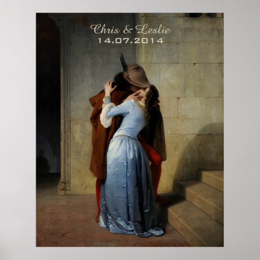 Das Kiss/Il Bacio maßgeschneiderte Hochzeitsposter Poster (Vorne)