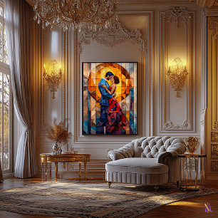 Das Kiss-Kunstwerk aus verkleidetem Glas Leinwanddruck