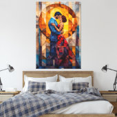 Das Kiss-Kunstwerk aus verkleidetem Glas Leinwanddruck (Insitu (Schlafzimmer))