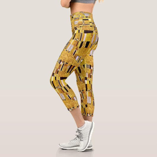 Das Kiss-Muster von Gustav Klimt, Art Nouveau Capri Leggings (Links)