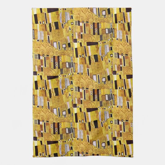 Das Kiss-Muster von Gustav Klimt, Art Nouveau Geschirrtuch (Vertikal)