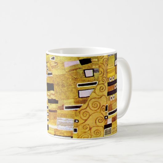 Das Kiss-Muster von Gustav Klimt, Art Nouveau Kaffeetasse (VorderseiteRechts)