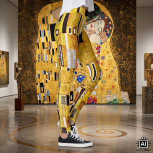 Das Kiss-Muster von Gustav Klimt, Art Nouveau Leggings