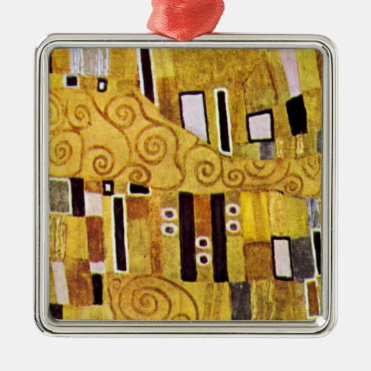 Das Kiss-Muster von Gustav Klimt, Art Nouveau Silbernes Ornament (Vorne)