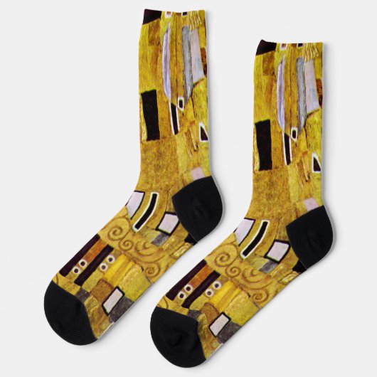 Das Kiss-Muster von Gustav Klimt, Art Nouveau Socken (Linkes Detail)