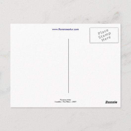 Das Kissen Postkarte (Rückseite)