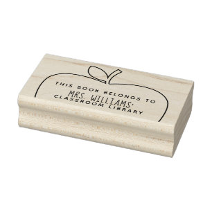 Das Klassenzimmer-Bibliothek Apple des Lehrers Gummistempel
