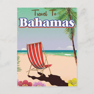 Das klassische Bahamas-Reiseplakat Postkarte