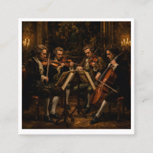 Das klassische Streichquartett - Vintage-Ölgemälde Quadratische Visitenkarte