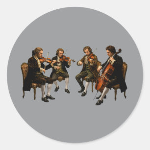 Das klassische Streichquartett - Vintage-Ölgemälde Runder Aufkleber