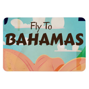 Das klassische Vintage-Reiseposter der Bahamas Magnet