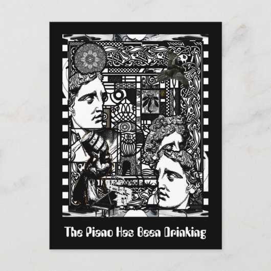 Das Klavier hat getrunken Postkarte (Vorderseite)
