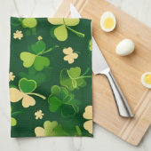 Das Kleeblatt des Grünen und Gelben St Patrick's D Geschirrtuch (Viertel Falte)