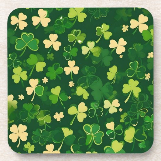 Das Kleeblatt des Grünen und Gelben St Patrick's D Getränkeuntersetzer (Vorderseite)