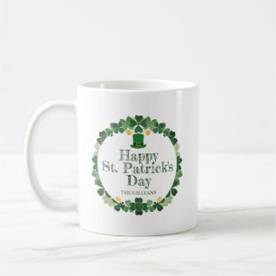 Das Kleeblatt Hufeisen ist der Tag des Patrick Kaffeetasse