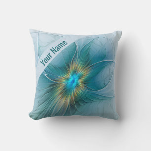 Das kleine Beauty Modern Blue Gold Fraktal Kissen