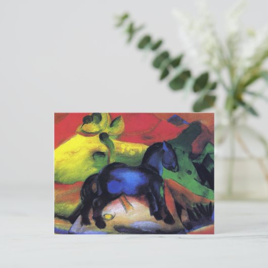 Das kleine blaue Pferd von Franz Marc Postkarte (Stehend Vorderseite)