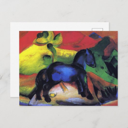 Das kleine blaue Pferd von Franz Marc Postkarte (Vorne/Hinten)