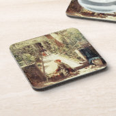 Das kleine Blumen-Mädchen (Öl auf Leinwand) Getränkeuntersetzer (Linke Seite)