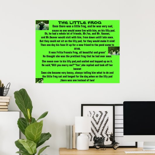 DAS KLEINE FROG, POEM-Plakat Poster (Heimbüro)