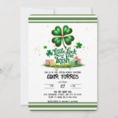 Das kleine Glück der irischen Kleeblatt Gold Baby  Einladung (Vorderseite)