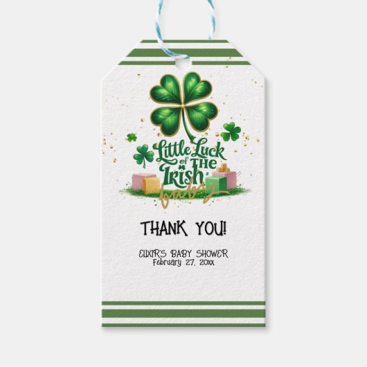 Das kleine Glück der irischen Kleeblatt Gold Baby  Geschenkanhänger (Vorderseite)