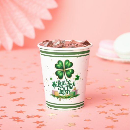 Das kleine Glück der irischen Kleeblatt Gold Baby  Pappbecher (Insitu)