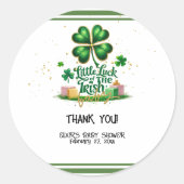 Das kleine Glück der irischen Kleeblatt Gold Baby Runder Aufkleber (Vorderseite)