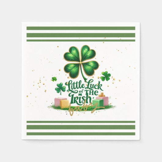 Das kleine Glück der irischen Kleeblatt Gold Baby Serviette (Vorderseite)