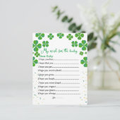 Das kleine Kleeblatt wünscht sich eine Babydusche Postkarte (Stehend Vorderseite)