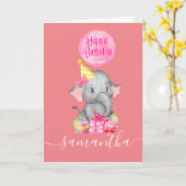 Das kleine Mädchen feiert den 1. Geburtstag! Karte (Gelbe Blume)