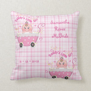 Das kleine Mädchen-Rosa-Spaziergänger-Wurfs-Kissen Kissen