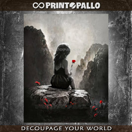 Das kleine Mädchen und die Blume. Beauty rettete u Seidenpapier