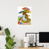 Das kleine Mädchen und sein riesiger Bonzaï. Poster (Heimbüro)