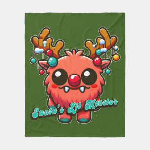 Das kleine rote Monster des Weihnachtsmanns Fleecedecke