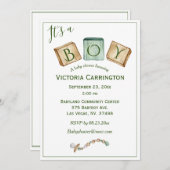 Das kleine Rustikale Baby Einladung (Vorne/Hinten)