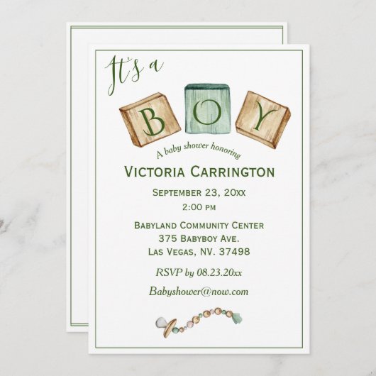 Das kleine Rustikale Baby Einladung (Vorne/Hinten)