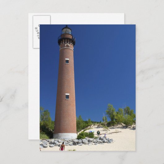 Das kleine Sable Point-Licht auf dem Michigan-See Postkarte (Vorne/Hinten)