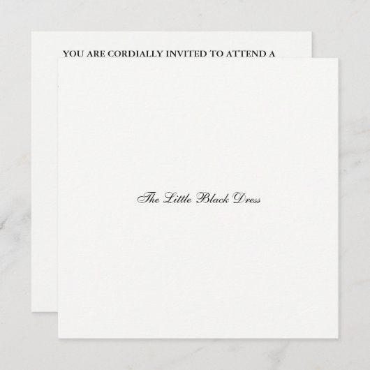 Das kleine Schwarze Dress Brautparty Party Einladung (Vorne/Hinten)