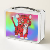 Das kleine Tiger Rot Metall Brotdose (Rückseite)