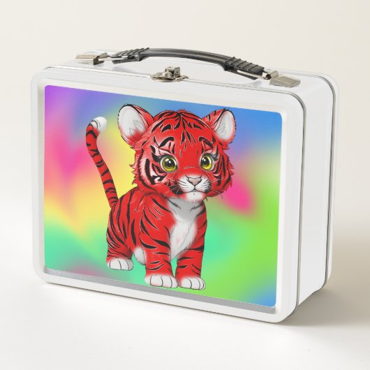 Das kleine Tiger Rot Metall Brotdose (Vorderseite)