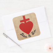 Das kleine Vendean Sacre Coure Abzeichen Quadratischer Aufkleber (Umschlag)