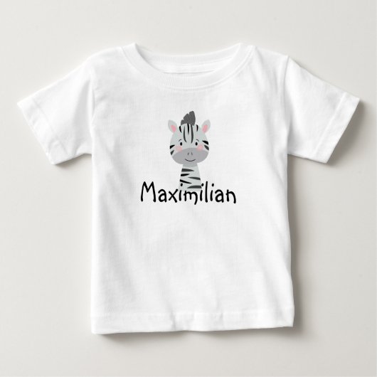 Das kleine Zebra personalisiertes Baby T-shirt (Vorderseite)