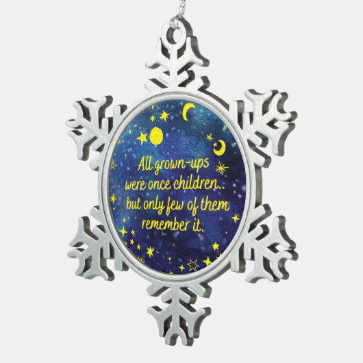 Das kleine Zitat des Prinzen mit Sternen Schneeflocken Zinn-Ornament (Rechts)