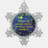 Das kleine Zitat des Prinzen mit Sternen Schneeflocken Zinn-Ornament (Vorderseite)