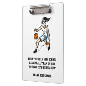 Das Klemmbrett des Mädchen-Basketball-Trainers (Links)